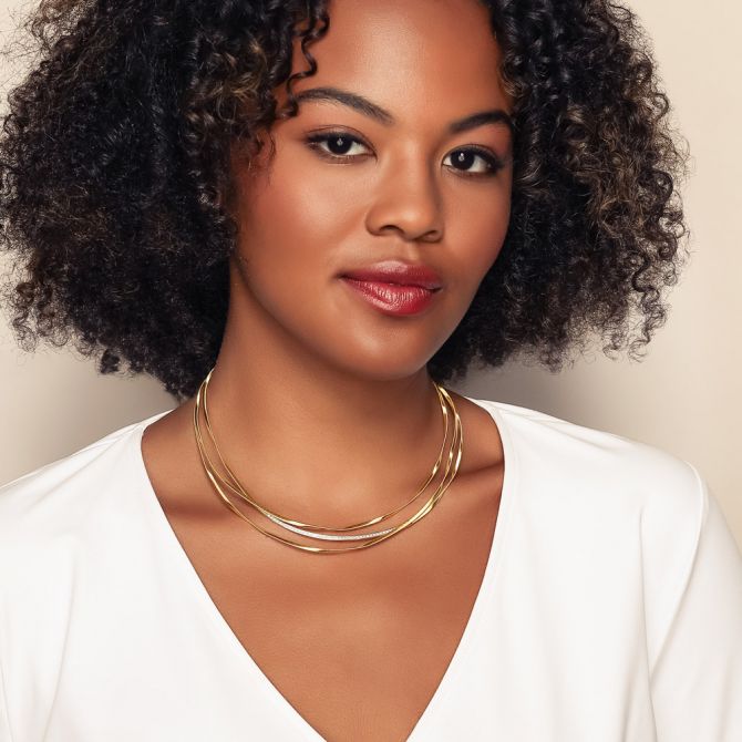 neve 　MARCO BICEGO ダイヤ付き3連ネックレス18K Multi-strand diamond necklace – Marco Bicego