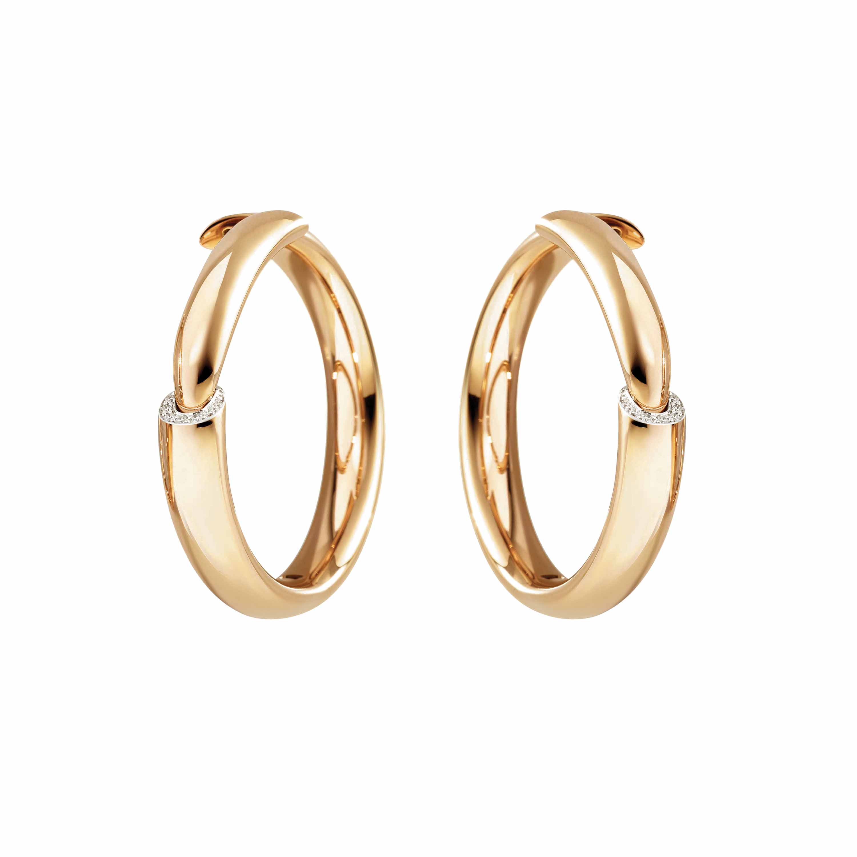 Vhernier Calla Diamond Hoop Earrings in Yellow Gold