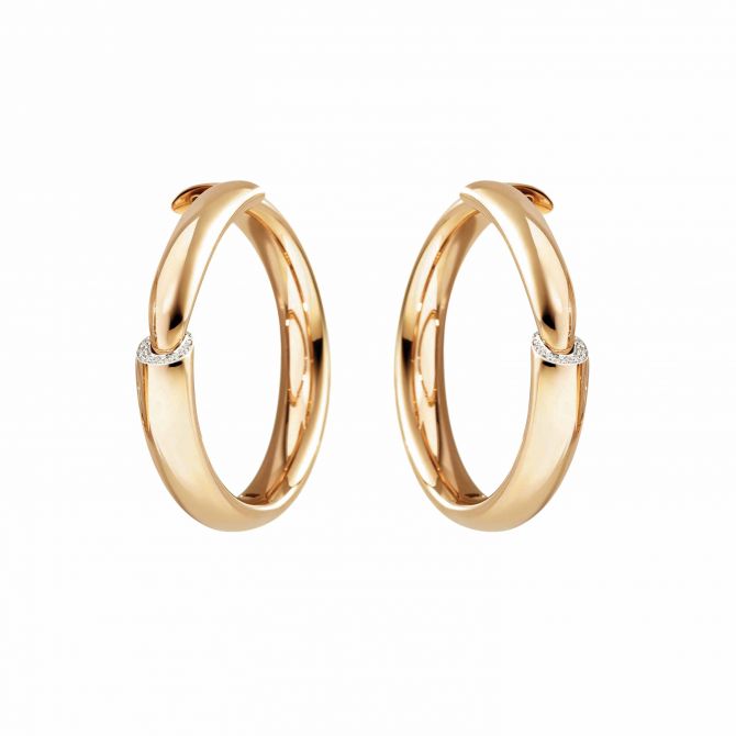 Vhernier Calla Diamond Hoop Earrings in Yellow Gold