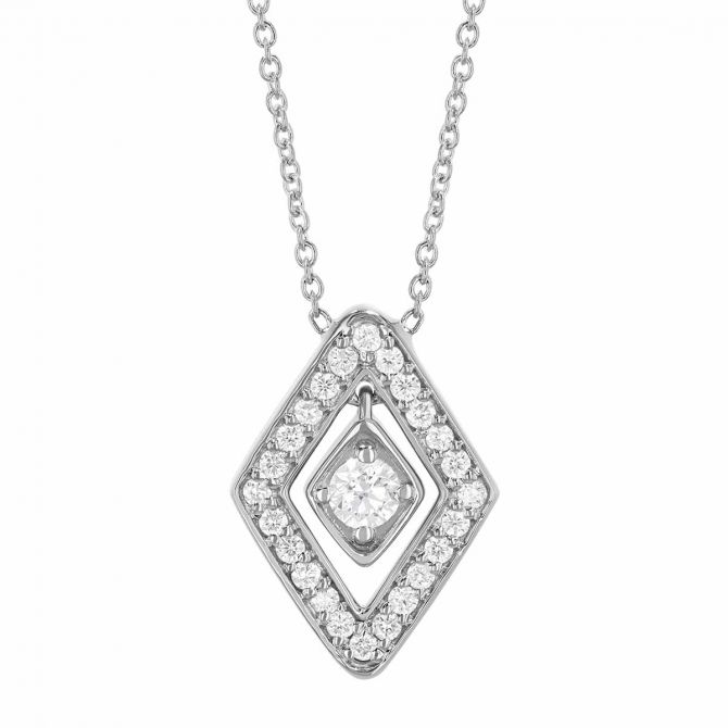 Roberto Coin Diamante Diamond Geometric Pendant in 18K Gold