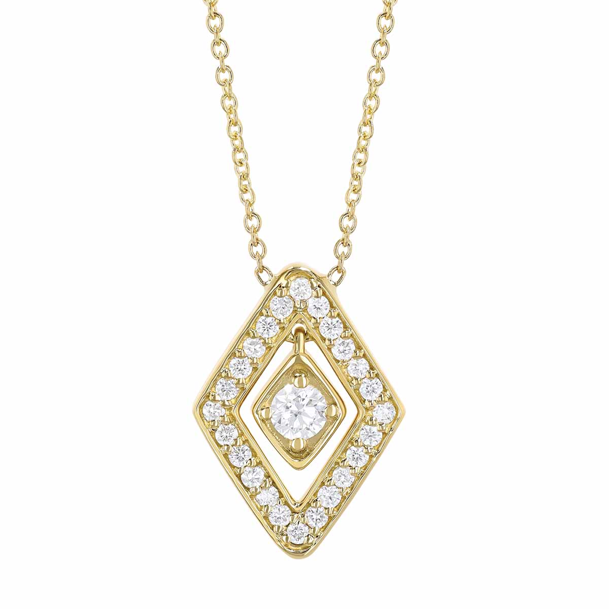 Roberto Coin Diamante Diamond Geometric Pendant in 18K Gold