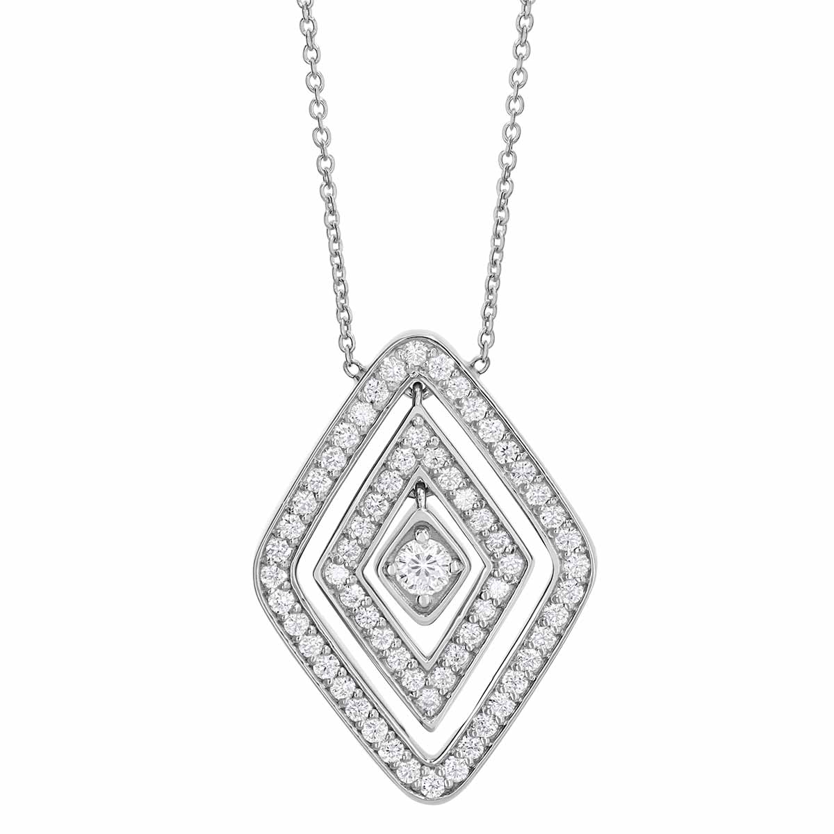 Roberto Coin Diamante Diamond Double Geometric Pendant in 18K Gold
