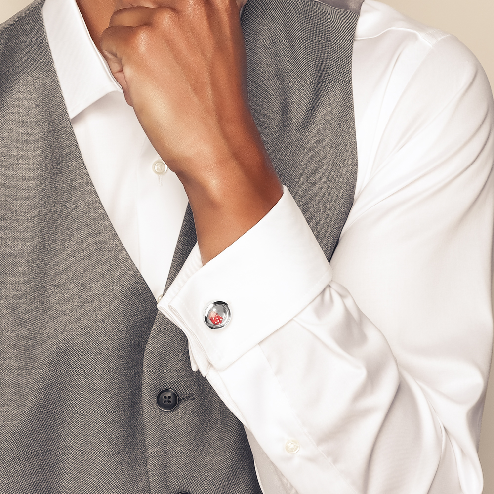 Deakin & Francis Sterling Silver Bubble Locket & Dice Cufflinks