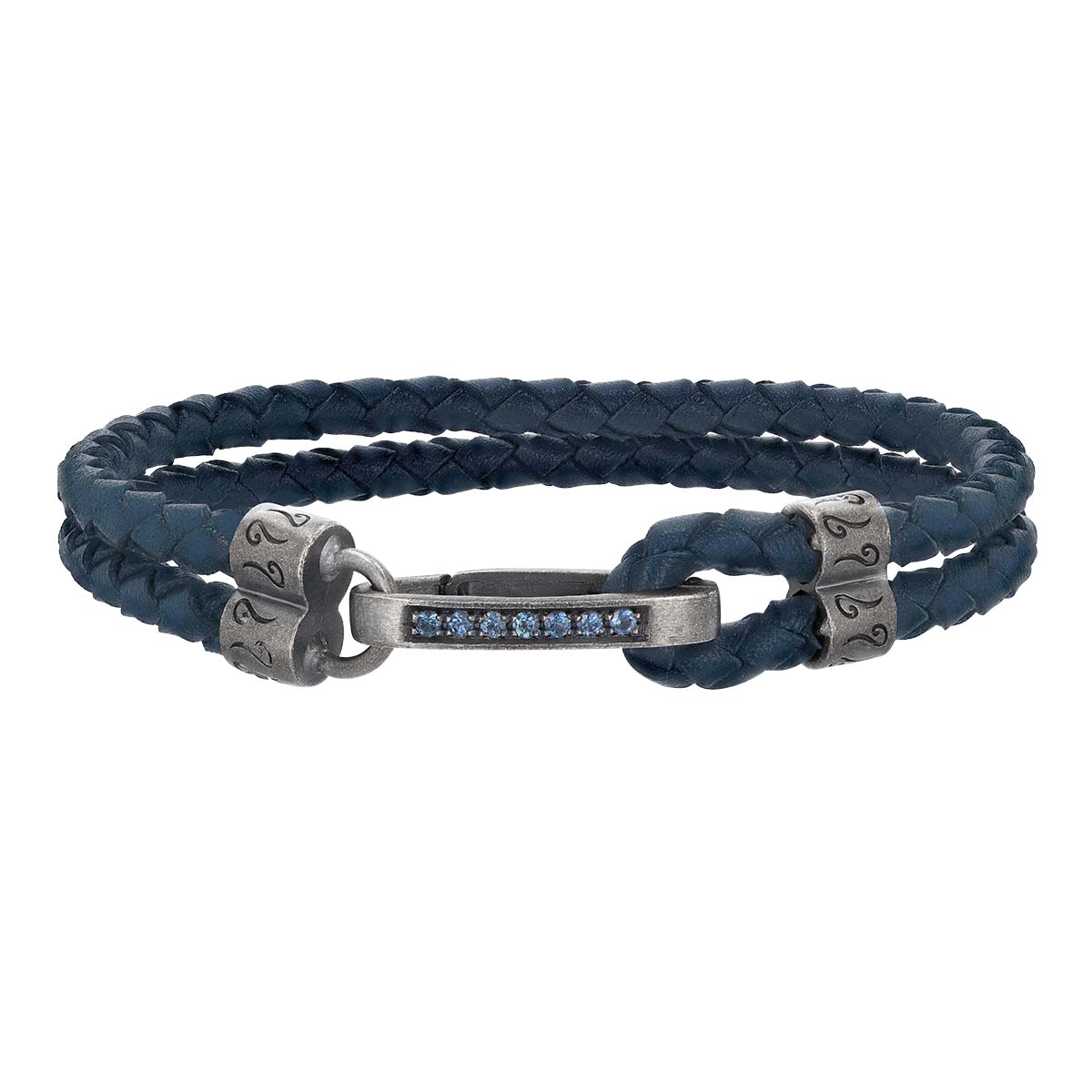 Marco Dal Maso Lash Sapphire & Blue Leather Bracelet in Sterling Silver ...