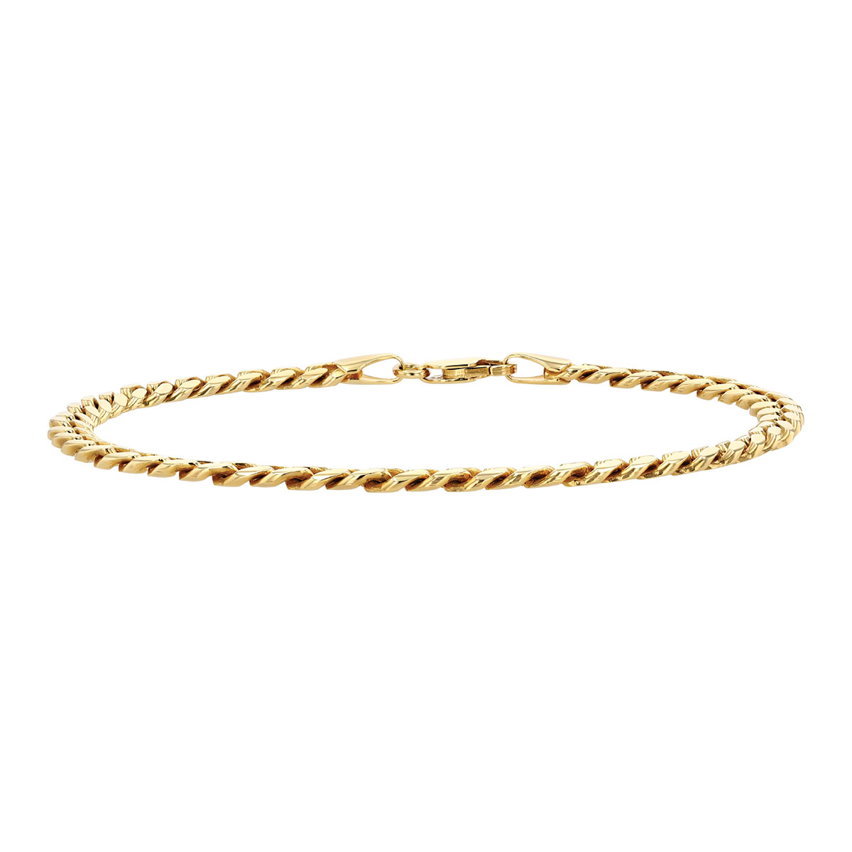 Yellow Gold Cuban Link Chain Bracelet, 5 mm, 8.5
