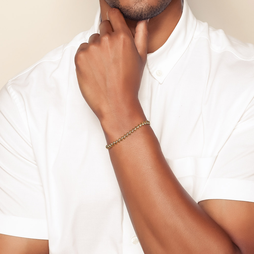 Yellow Gold Stampato Bracelet, 7.25