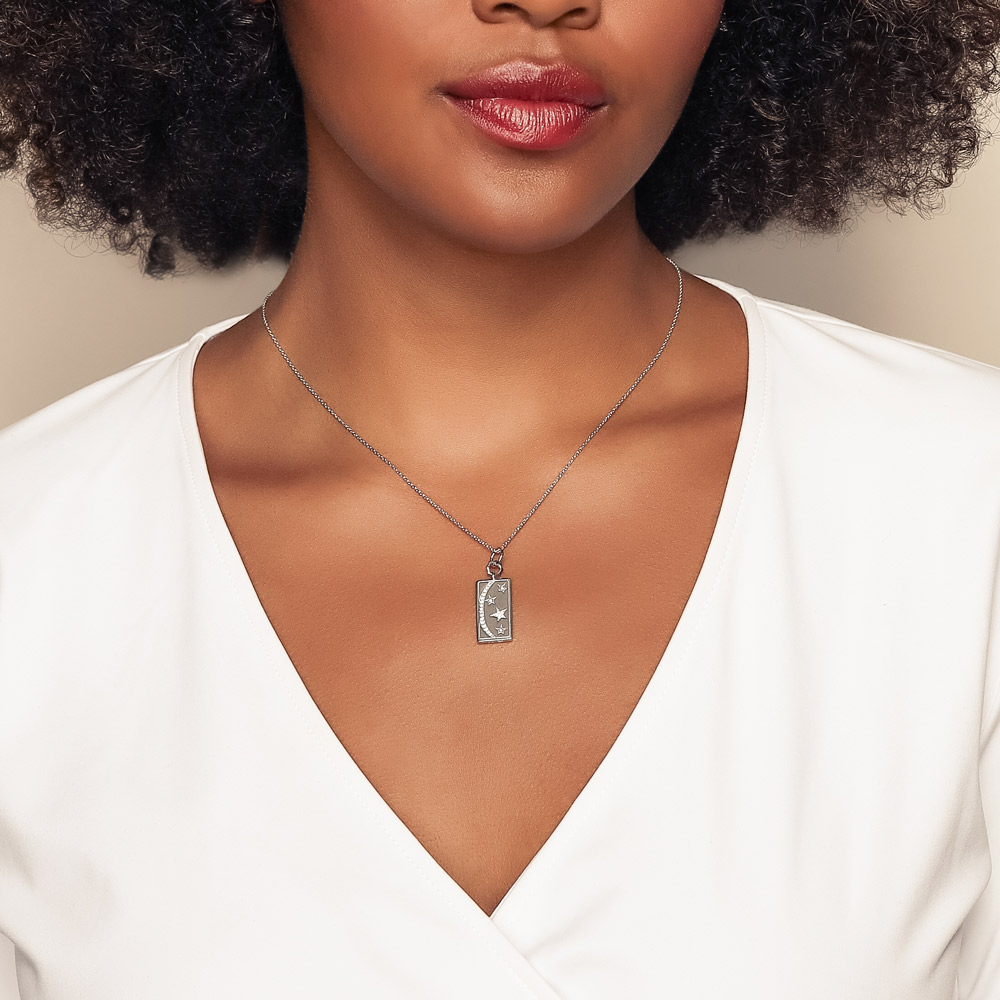 Monica Rich Kosann Sun, Moon and Stars Medallion Pendant with Sapphires in Sterling Silver