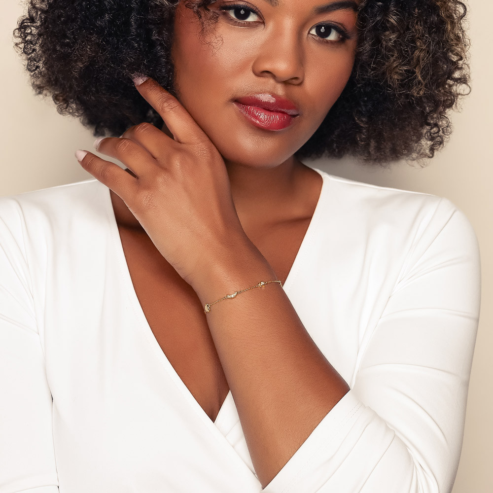 Monica Rich Kosann Sun Moon and Stars Diamond and Moonstone Chain Bracelet, 18K Yellow Gold