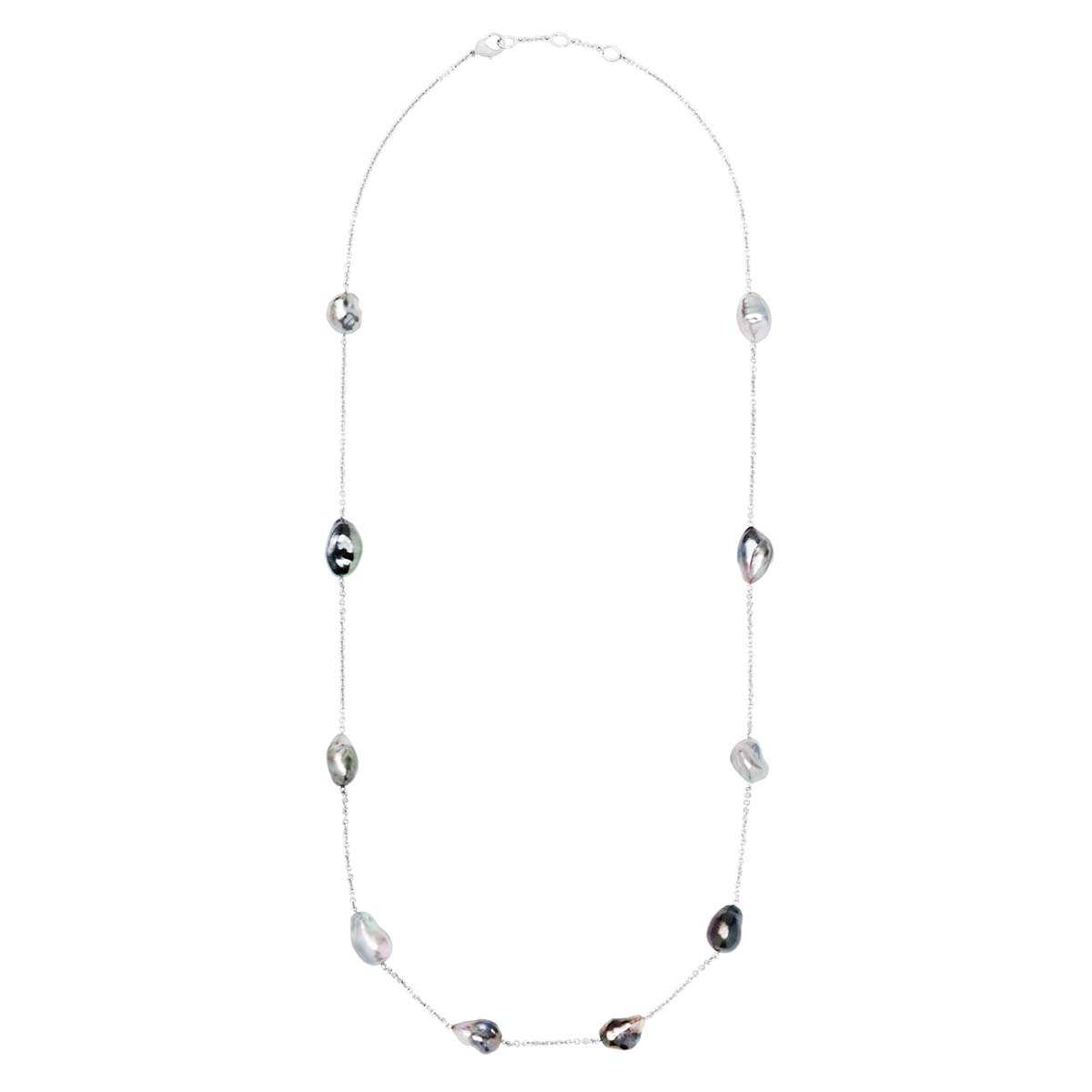Mikimoto Tahitian South Sea Cultured Pearl 10 Station Necklace in White Gold, 24