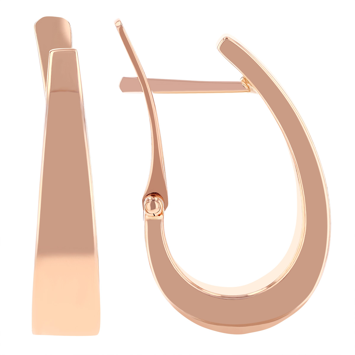 Rose Gold Tapered J Hoop Earrings