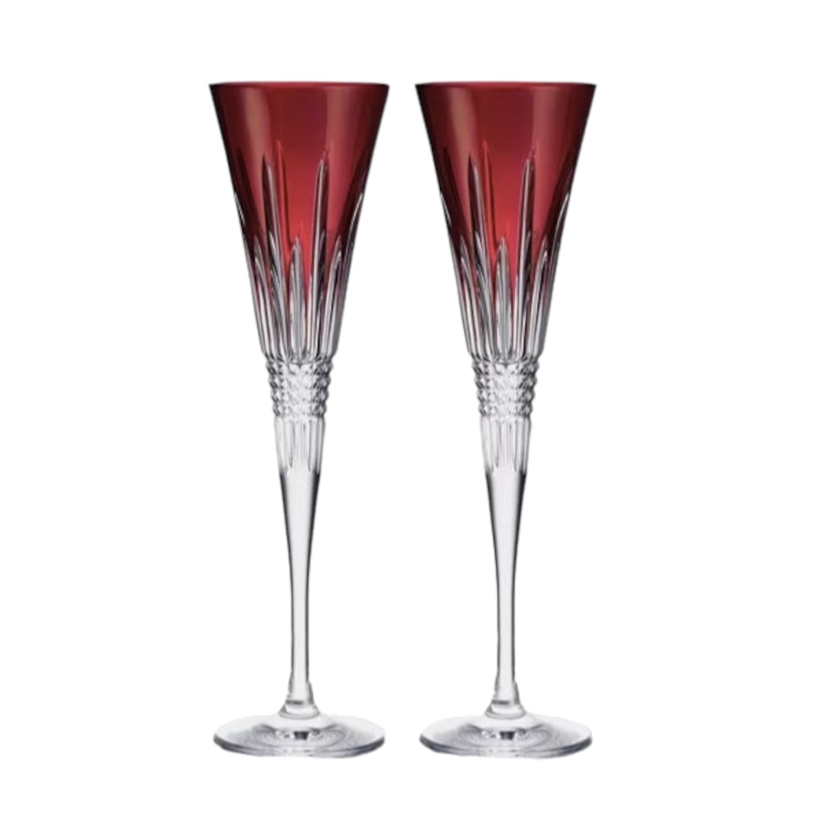 Waterford New Year Celebration Red Flutes, Set of 2