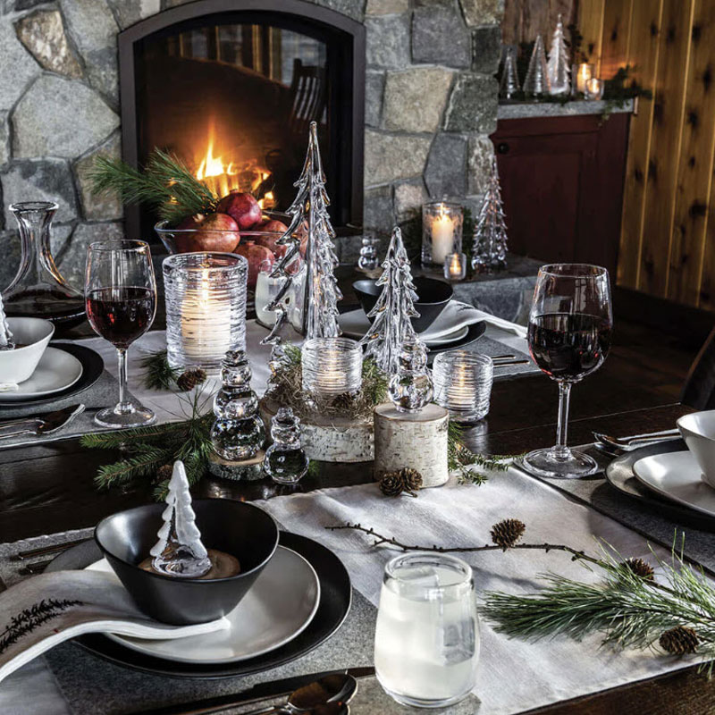 Simon Pearce Snowy Branches Evergreen Tree, 4