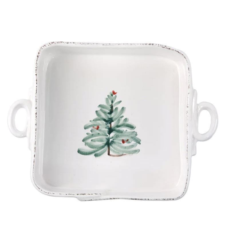 Vietri Lastra Holiday Square Baker