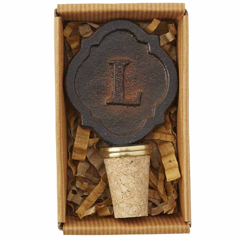 Mud Pie L Initial Metal Wine Stopper Borsheims
