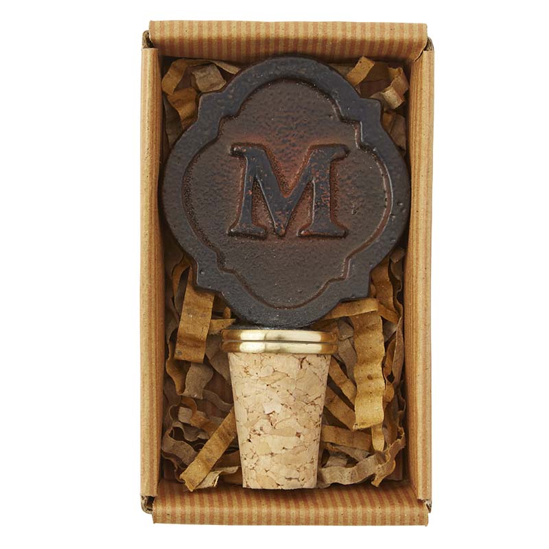 Mud Pie M Initial Metal Wine Stopper Borsheims