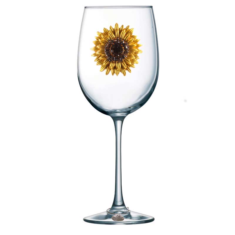 The Queens' Jewels Sunflower Jeweled Wine Glass