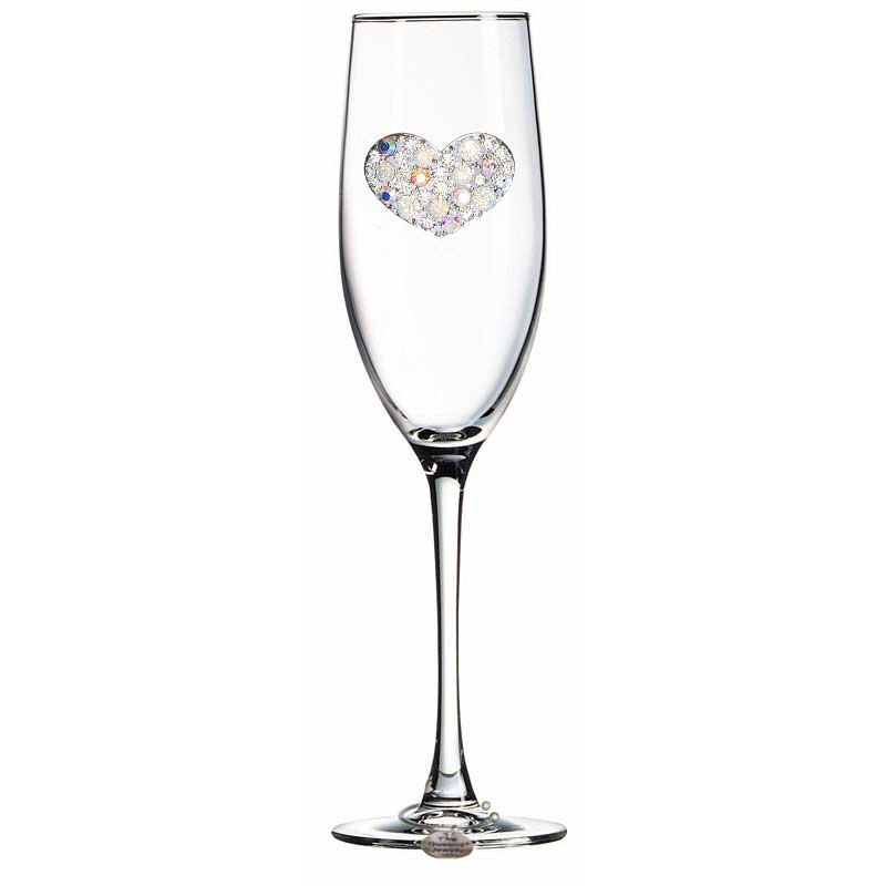 The Queens' Jewels Multi-Stone Heart Jeweled Champagne Flute