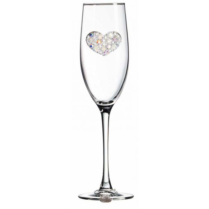 The Queens' Jewels Multi-Stone Heart Jeweled Champagne Flute