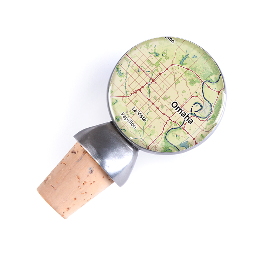 chart metalworks omaha zoomed out wine stopper borsheims chart metalworks
