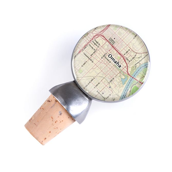 CHART metalworks Omaha (Zoomed In) Wine Stopper