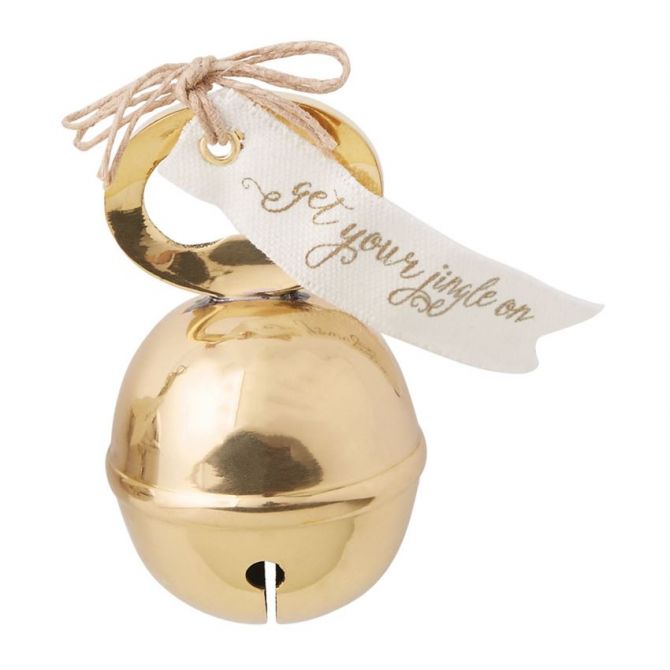 Mud Pie Gold Jingle Bell Shaped Bottle Opener
