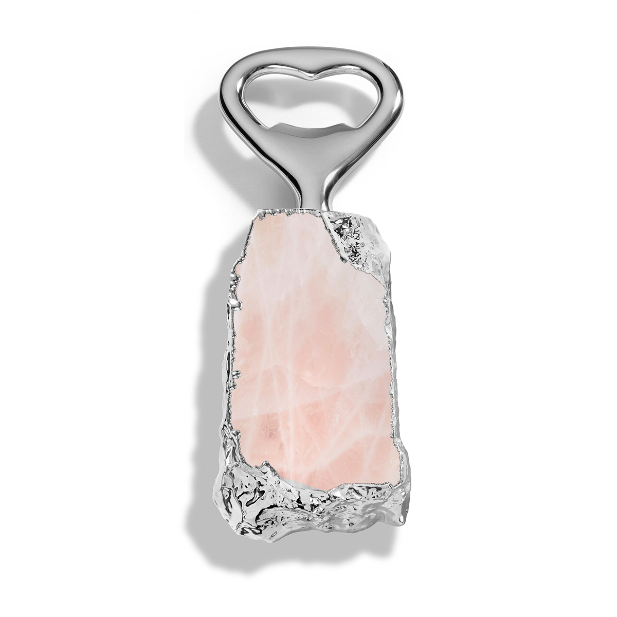 Anna New York Heritage Bottle Opener, Rose Quartz & Silver Borsheims