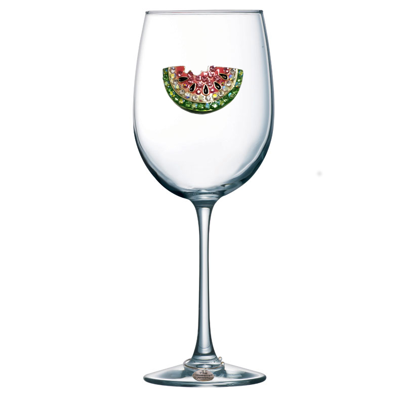 The Queens' Jewels Watermelon Jeweled Stemless Wine Glass