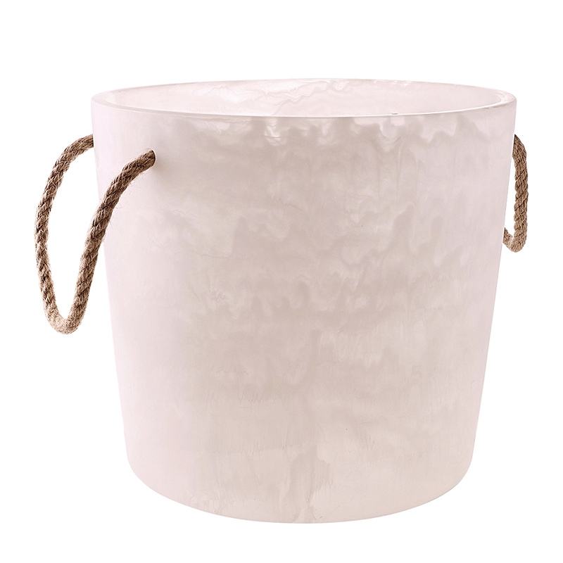 Nashi Resin Ice Bucket, White Swirl C01IB01B50 Borsheims