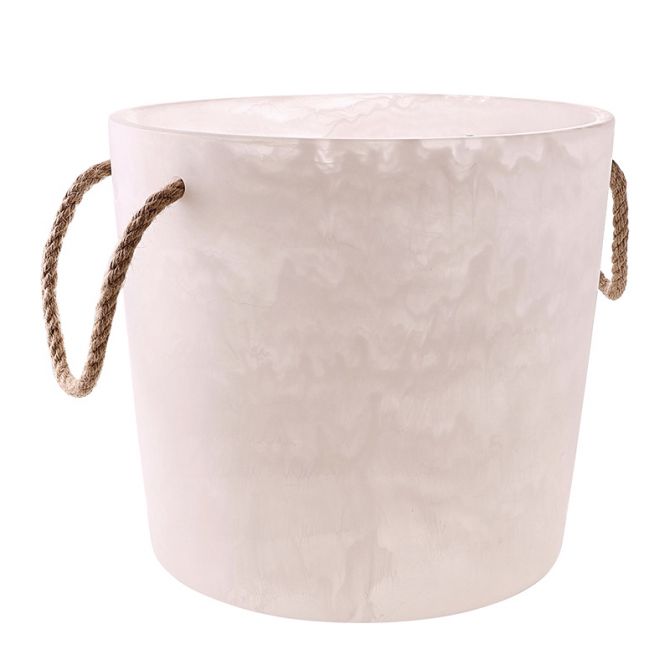 Nashi Resin Ice Bucket, White Swirl