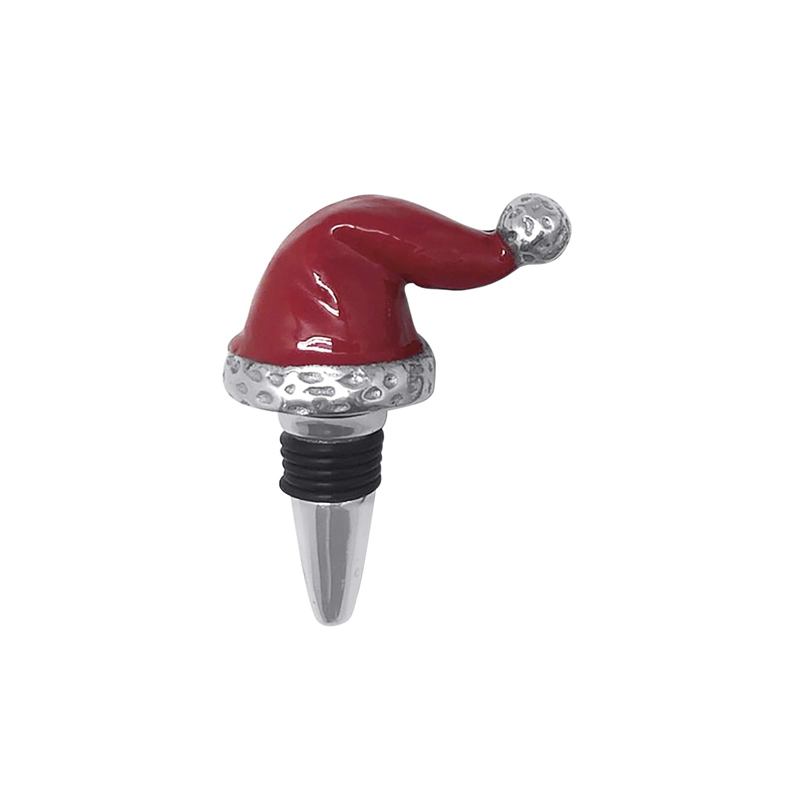 Mariposa Red Santa Hat Bottle Stopper