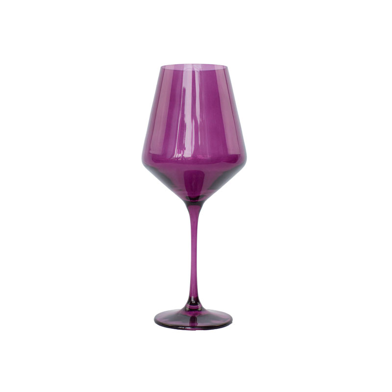 Amethyst Colored Stemmed Wine Glass, Set of 6