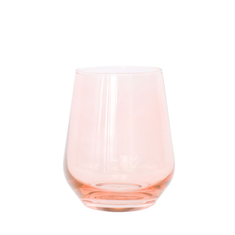 Estelle Blush Pink Stemless Wine Glasses, Set of 6