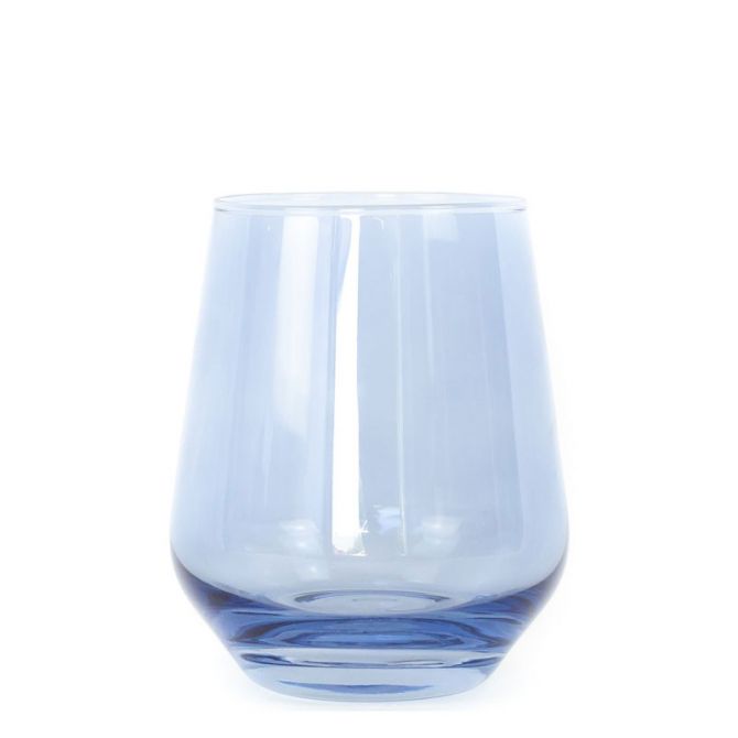 Cobalt Blue Colored Stemless Wine Glasses, Set of 6, STMLS CBLT BLUE S/6