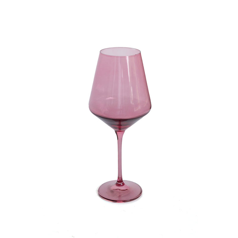 Estelle Rose Colored Stemmed Wine Glasses, Set of 6