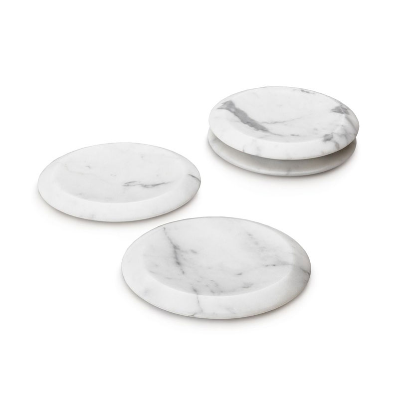 Simon Pearce White Marble Coasters, Set of 4