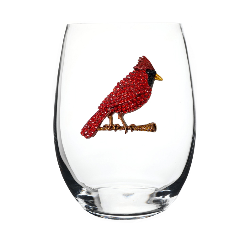 The Queens Jewels Cardinal Stemless Jeweled Wineglass