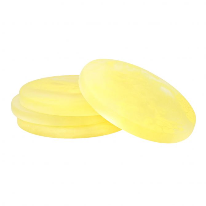 Nashi Set of 4 Coasters, Yellow Swirl
