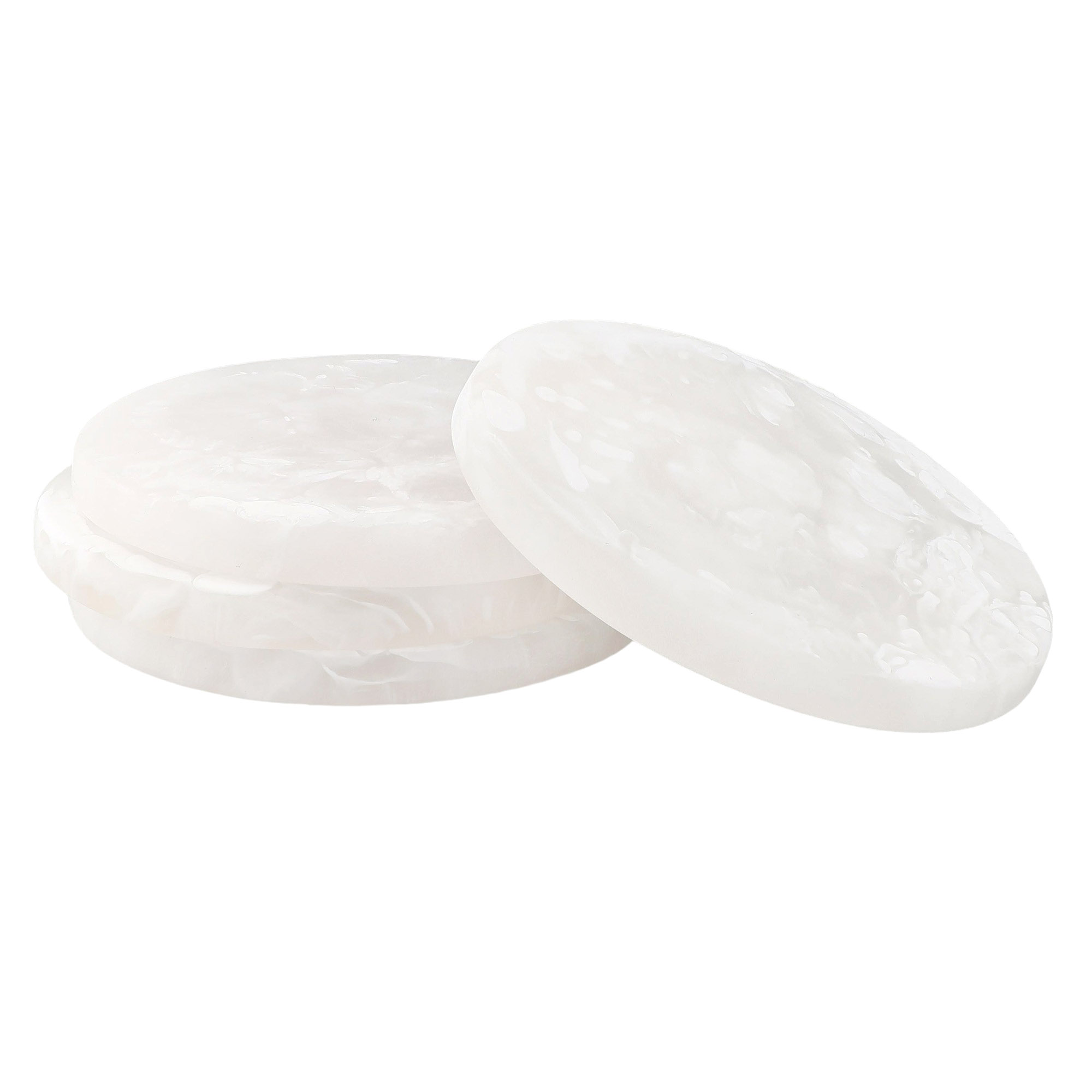 Nashi Set of 4 Coasters, White Swirl