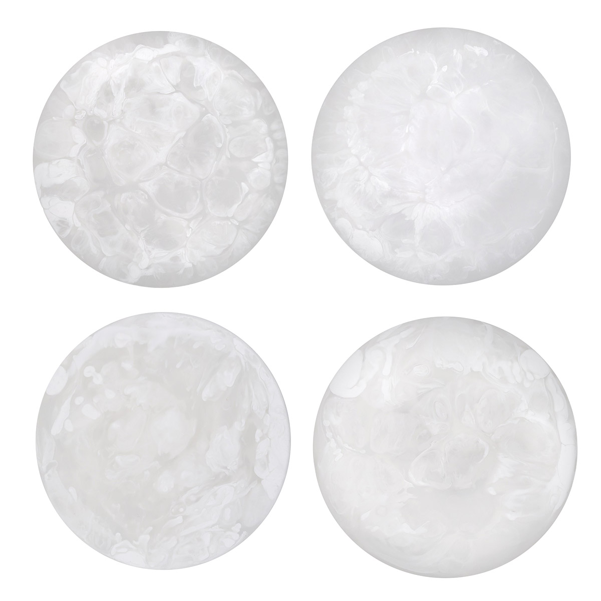 Nashi Set of 4 Coasters, White Swirl