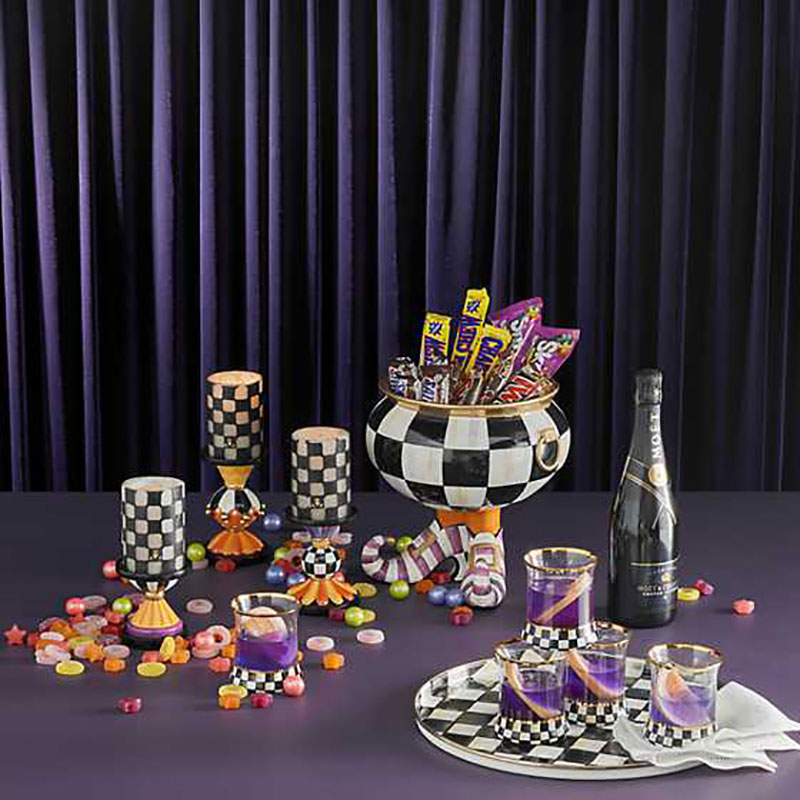 MacKenzie-Childs Courtly Check Tumbler Glasses, Set of 2