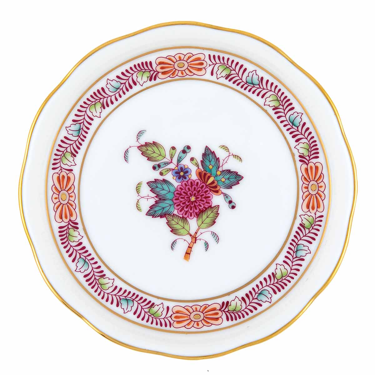 Herend Chinese Bouquet Coaster, Multicolor