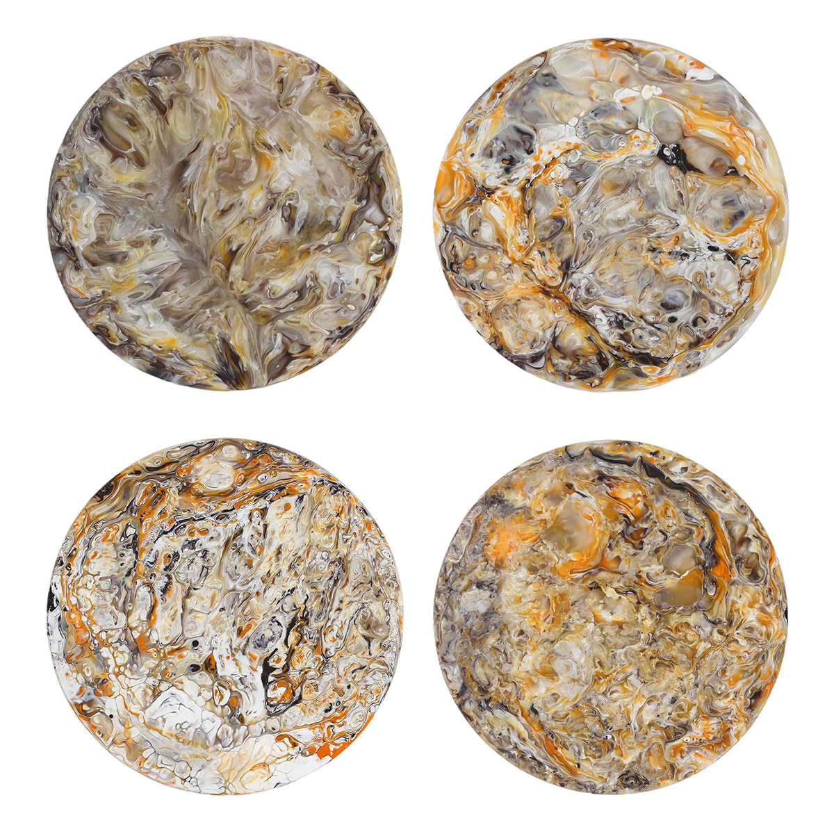 Nashi Set of 4 Coasters, Mocha Swirl