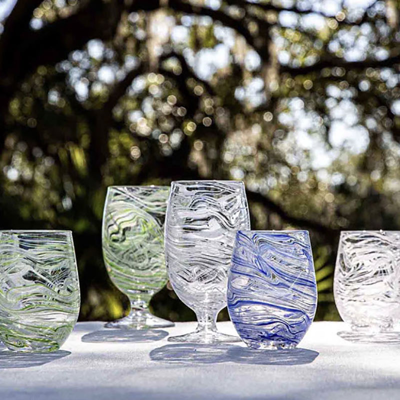Juliska Puro Marbled Goblet, White