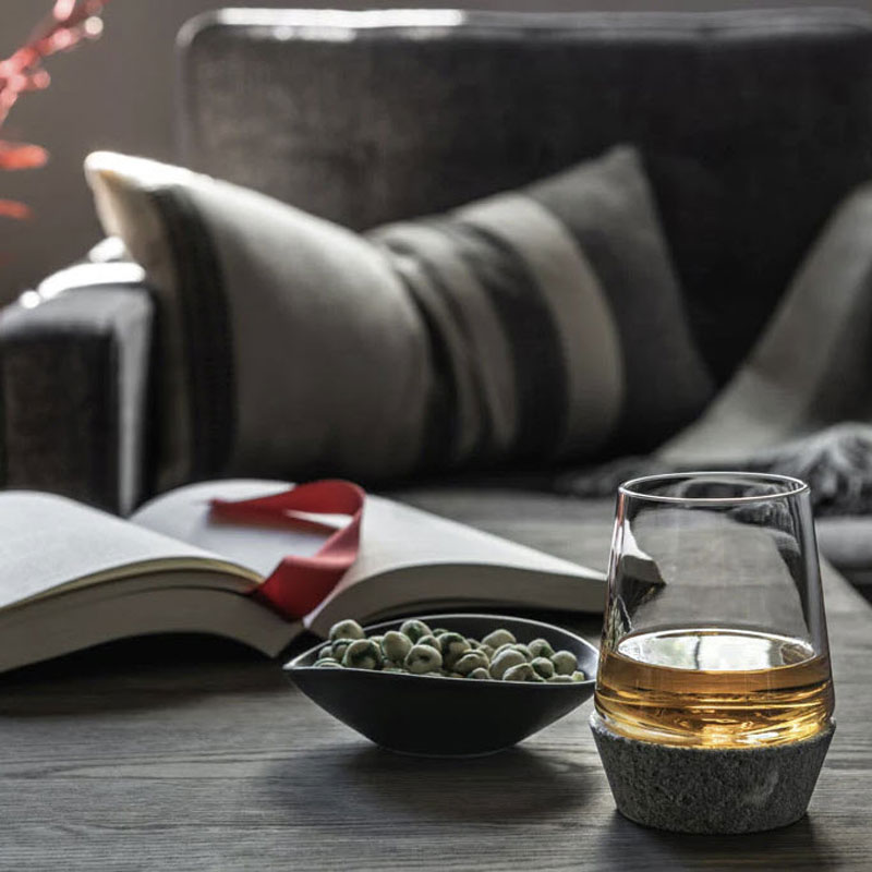 Simon Pearce Alpine Whiskey with Soapstone Base