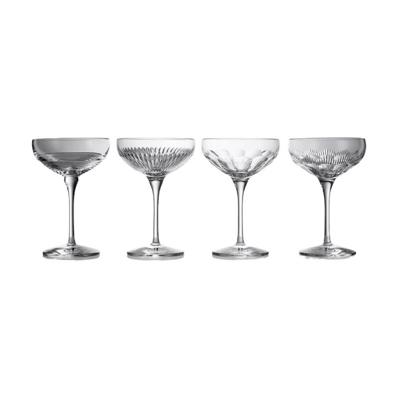 Waterford Mixology Large Coupe Glasses, Mixed Set of 4