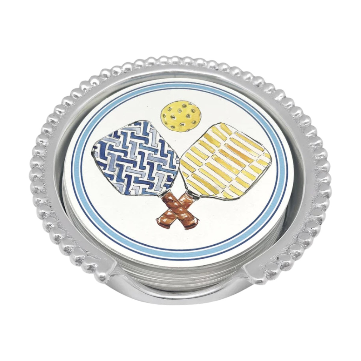 Mariposa Pickleball Paddle Beaded Coaster Set