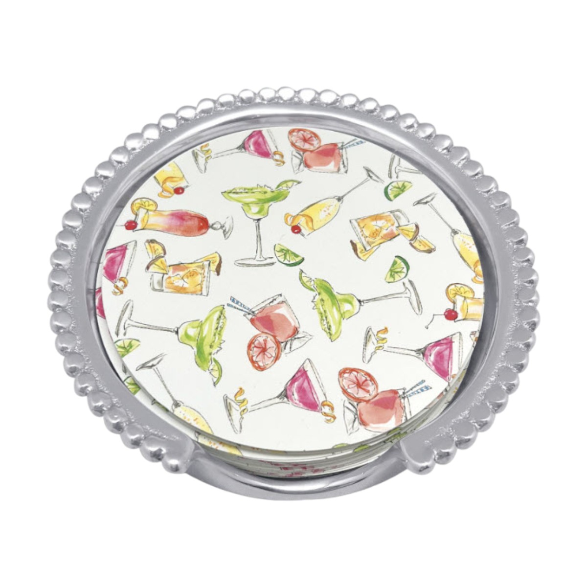 Mariposa But First.. Cocktails Beaded Coaster Set