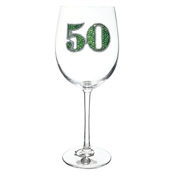 The Queens' Jewels 50th Birthday Stemmed Wine Glass