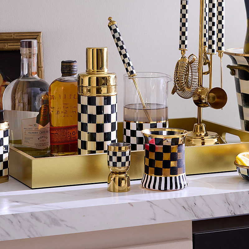 MacKenzie-Childs Courtly Check 3260 Gold Jigger