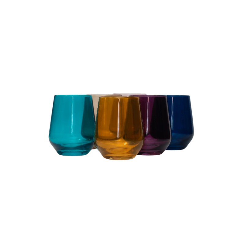 Estelle Fall Colored Stemless Wine Glass, Set of 6